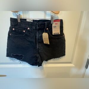 Brand new Levi black jean shorts size 26
